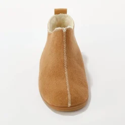 Sloffen|Sloffen<Blancheporte Gevoerde pantoffels, suedine donkerbeige