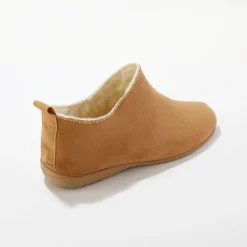 Sloffen|Sloffen<Blancheporte Gevoerde pantoffels, suedine donkerbeige