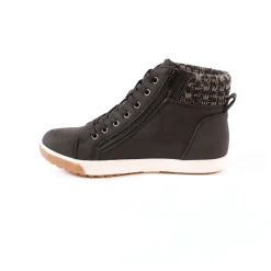 Baskets En Sneakers|Schoenen<Blancheporte Gevoerde sneakers met hoge schacht, enkelrand in tricot zwart