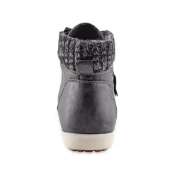 Baskets En Sneakers|Schoenen<Blancheporte Gevoerde sneakers met hoge schacht, enkelrand in tricot grijs
