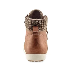 Baskets En Sneakers|Schoenen<Blancheporte Gevoerde sneakers met hoge schacht, enkelrand in tricot bruin
