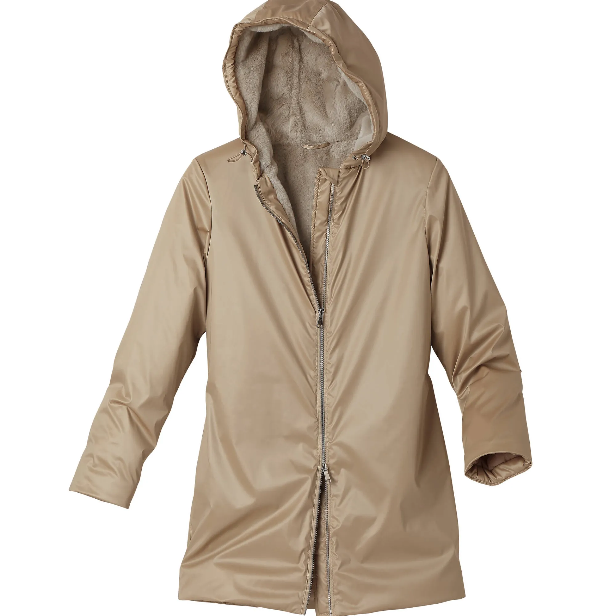 Parka En Donsjas<Blancheporte Gevoerde, waterdichte parka, halflang GLANZEND BEIGE