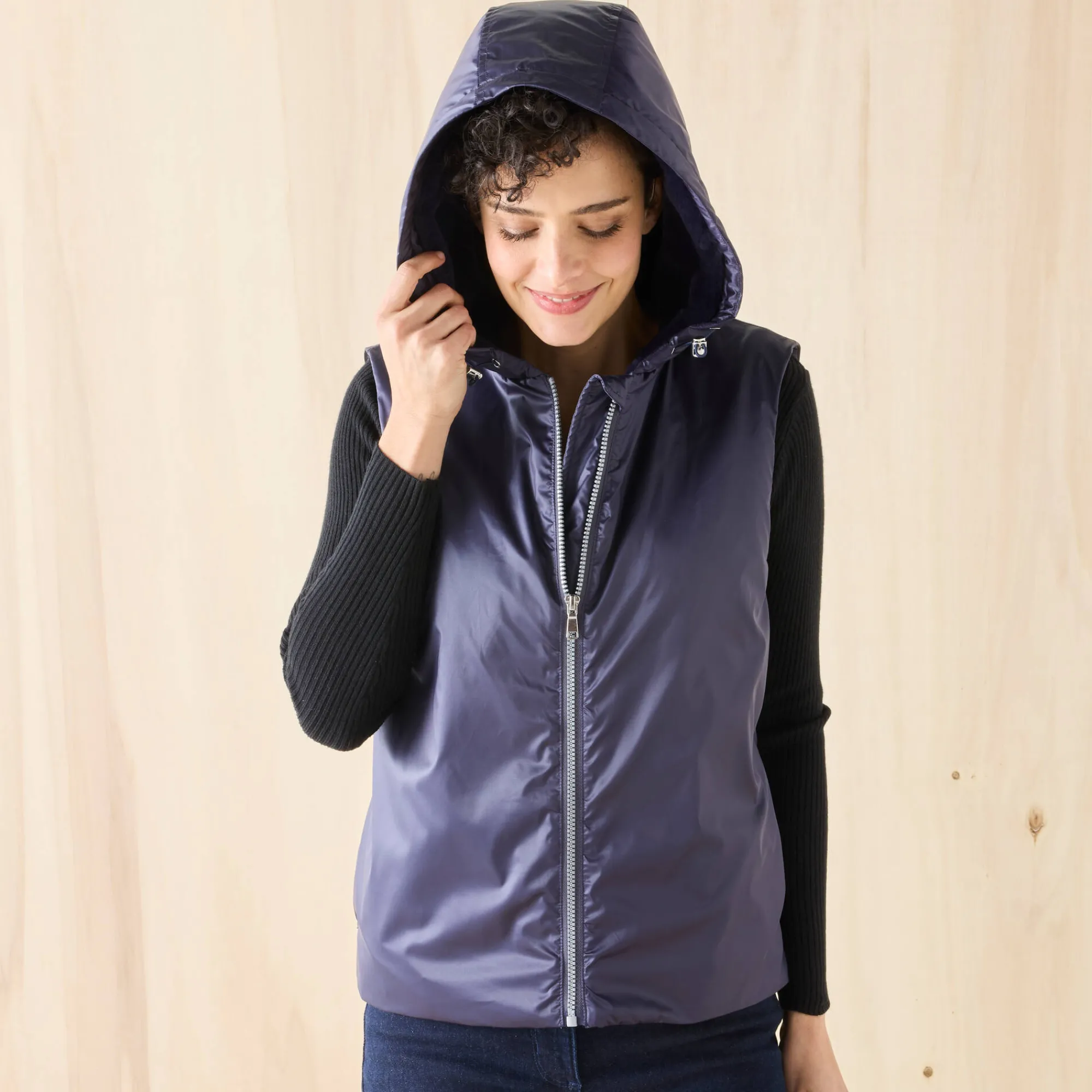 Parka En Donsjas<Blancheporte Gevoerde, waterdichte parka, mouwloos marine