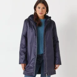 Parka En Donsjas<Blancheporte Gevoerde, waterdichte parka, halflang marine