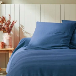 Deken En Bedsprei|Deken, Boutis En Bedsprei<Blancheporte Geweven bedsprei in effen katoen blauw