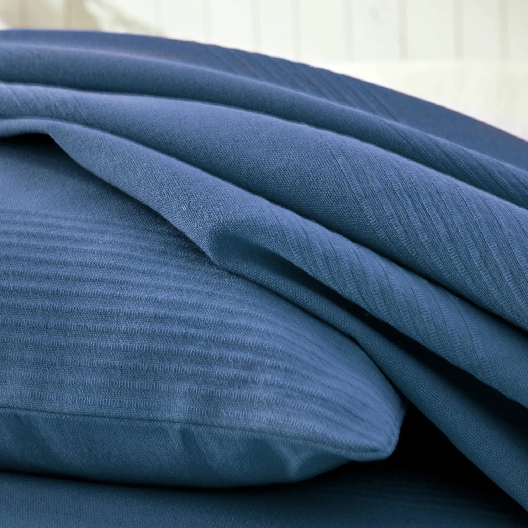 Deken En Bedsprei|Deken, Boutis En Bedsprei<Blancheporte Geweven bedsprei in effen katoen blauw