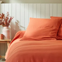 Deken En Bedsprei|Deken, Boutis En Bedsprei<Blancheporte Geweven bedsprei in effen katoen terracotta