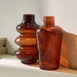 Decoratieartikel<Blancheporte Gladde vaas in kleurig glas amber