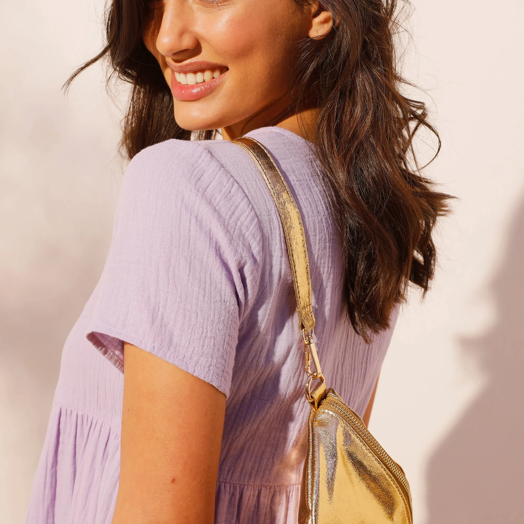 Accessoires En Juwelen<Blancheporte Glanzend bananentasje goudkleurig