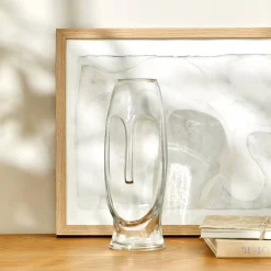 Decoratieartikel<Blancheporte Glazen vaas, gezichtsvorm - hoogte 24 cm transparant