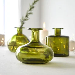 Feesttafel|Feestdecoratie<Blancheporte Glazen vaasje - set van 3 groen