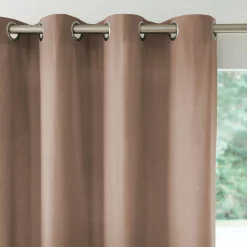 Gordijn, Glasgordijn & Store<Colombine Gordijn in effen zeildoekstof met oogringetjes taupe