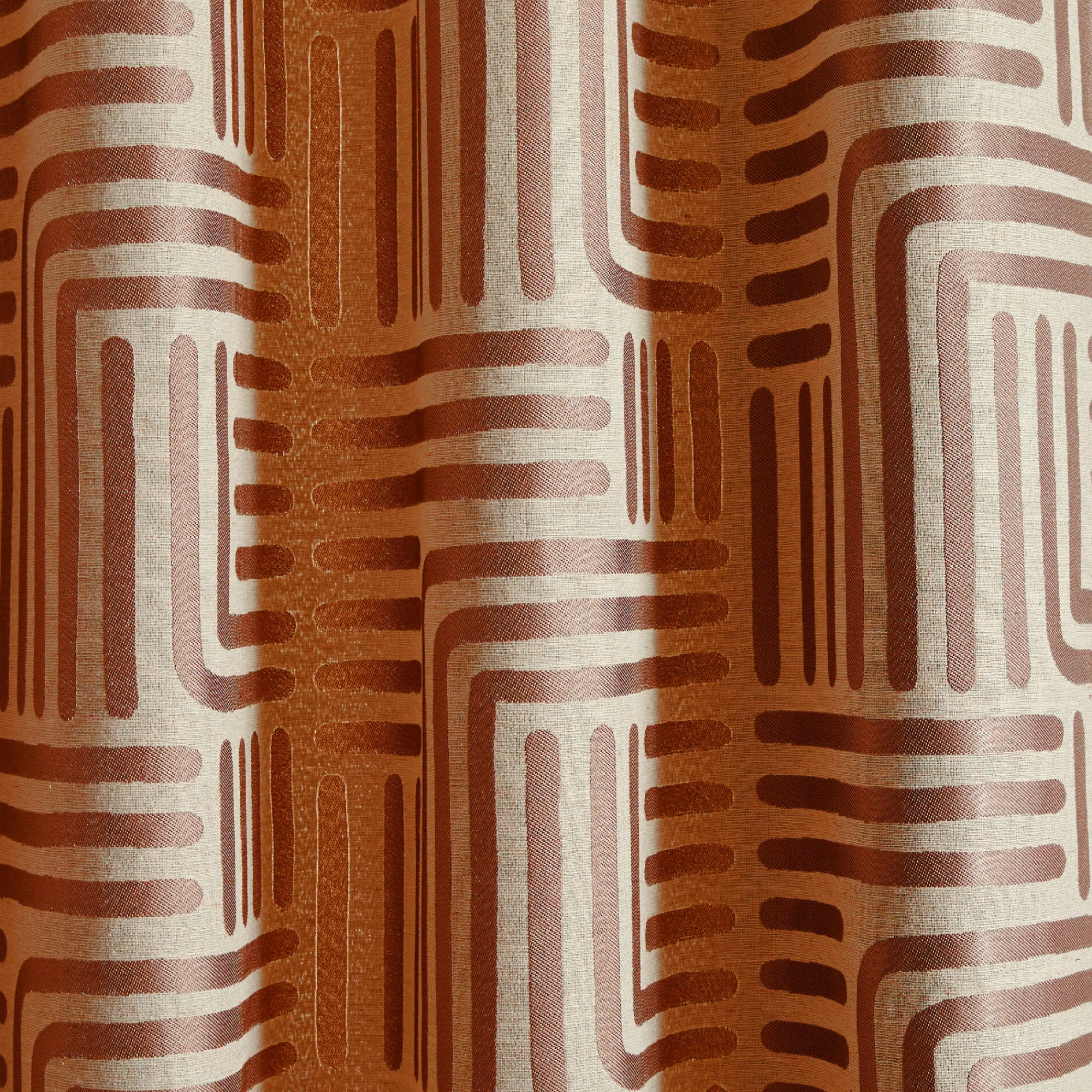 Gordijn, Glasgordijn & Store<Blancheporte Gordijn in jacquard met lijnenprint terracotta