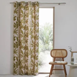 Gordijn, Glasgordijn & Store<Blancheporte Gordijn met bloemenprint naturel / groen