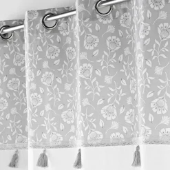 Gordijn, Glasgordijn & Store<Blancheporte Gordijn met bloemenprint grijs