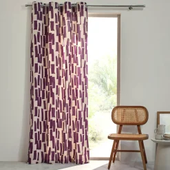 Gordijn, Glasgordijn & Store<Blancheporte Gordijn met geometrische print naturel / vijgenkleur