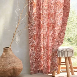Gordijn, Glasgordijn & Store<Blancheporte Gordijn met 'pootjes' print terracotta / naturel