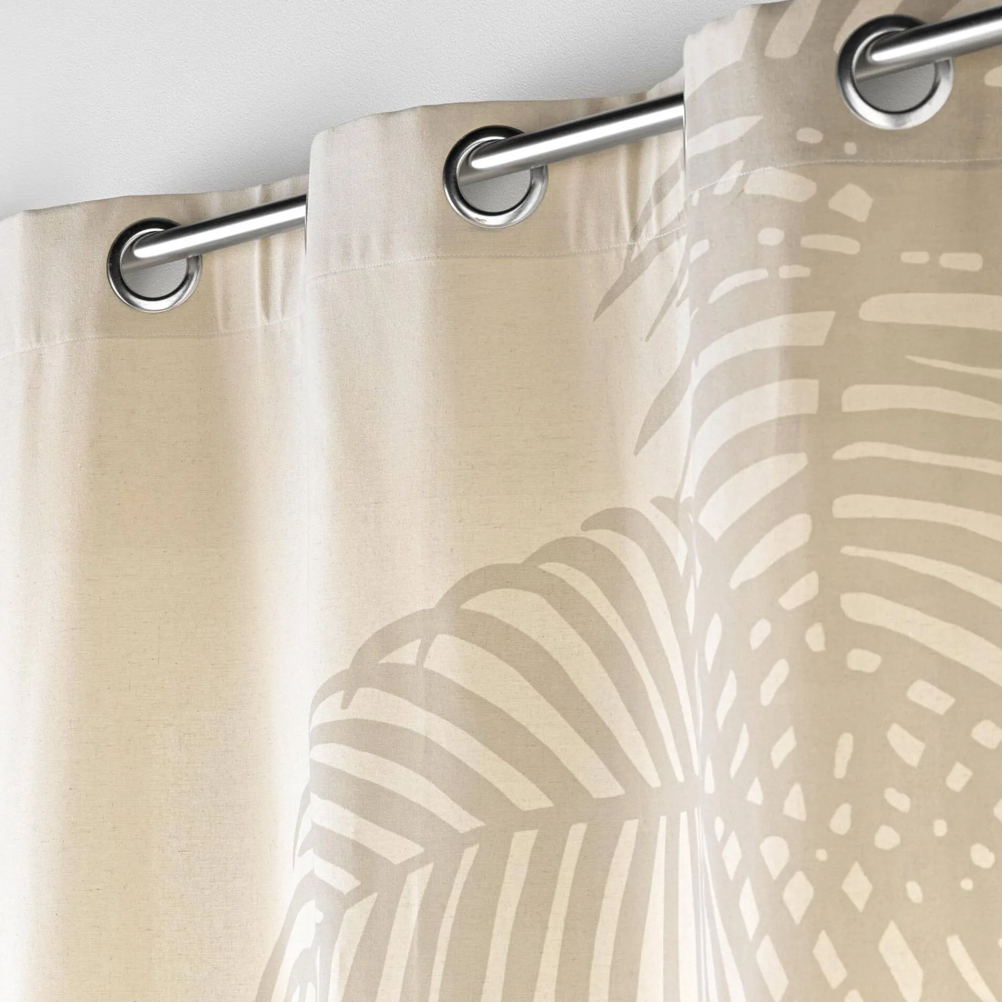 Gordijn, Glasgordijn & Store<Blancheporte Gordijn met tropische print naturel