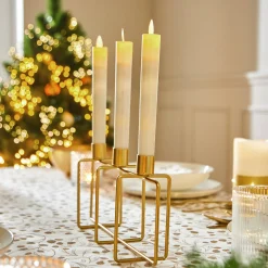 Feesttafel|Lichtgevende Decoratie<Blancheporte e kandelaar met 3 armen goudkleurig