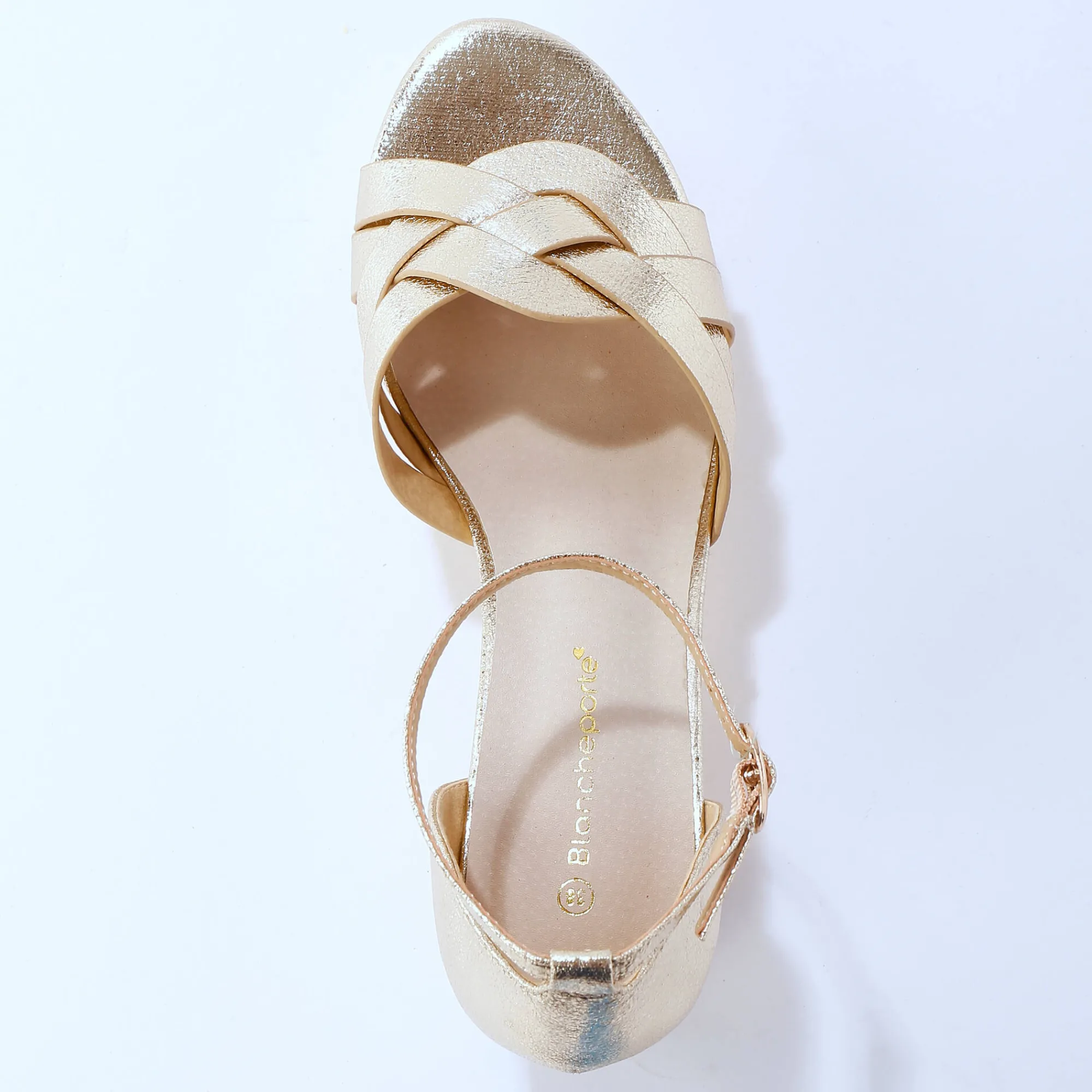 Sandalen En Espadrilles|Schoenen<Blancheporte e sandalen met hak goudkleurig