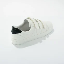 Baskets En Sneakers|Schoenen<Blancheporte Goudkleurige sneakers met scratchsluiting wit / zwart