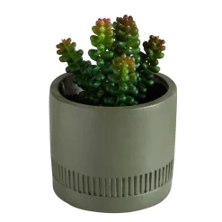 Decoratieartikel<Blancheporte e kunstplant en pot in cement groen