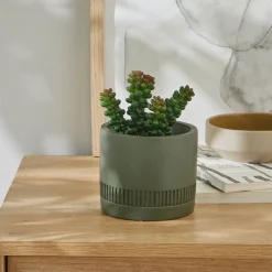 Decoratieartikel<Blancheporte e kunstplant en pot in cement groen