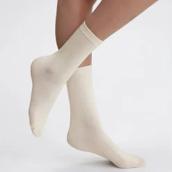Panty’s, Kniekousen En Sokken<Dim Halfhoge damessokken in thermofleece - set van 2 paar cr&egrave;me