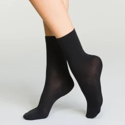 Panty’s, Kniekousen En Sokken<Dim Halfhoge damessokken, thermisch isolerend zwart