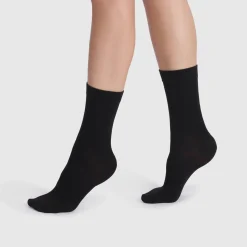 Panty’s, Kniekousen En Sokken<Dim Halfhoge damessokken, thermisch isolerend zwart