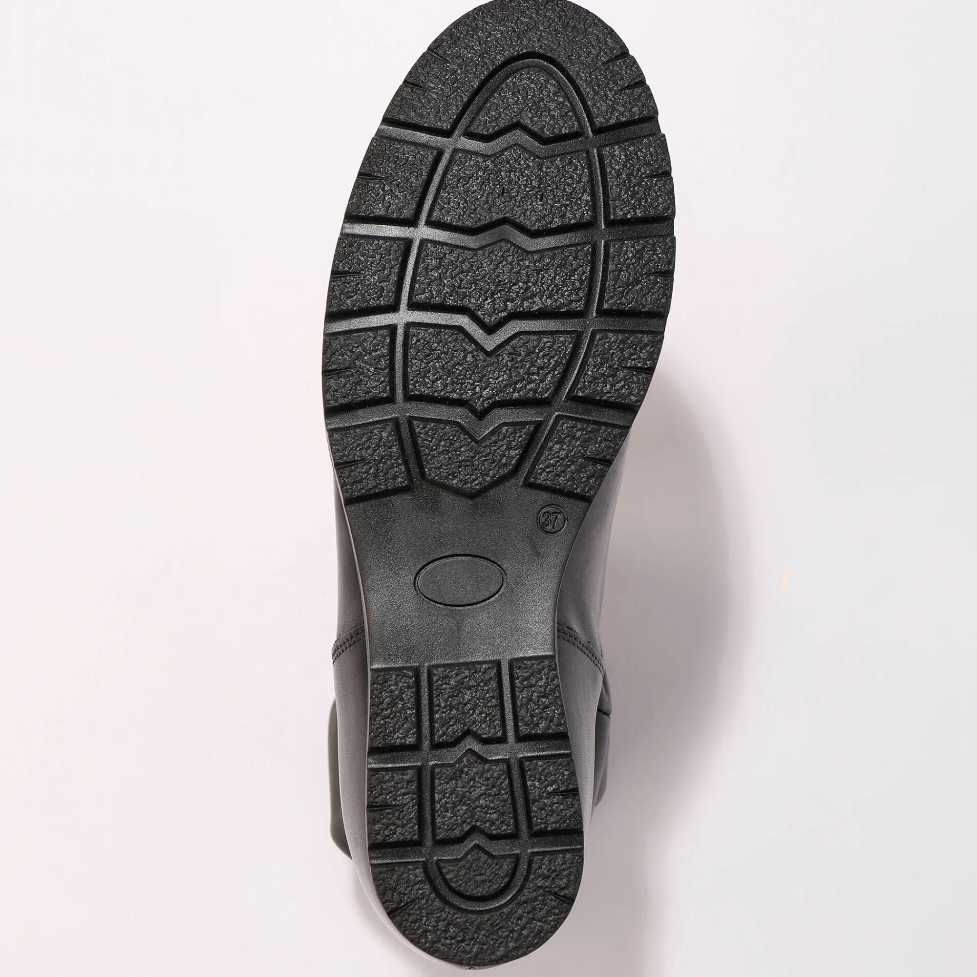 Laarzen|Schoenen<Blancheporte Halfhoge laarzen met plissé, in leer met onzichtbare doorloopzool - zwart