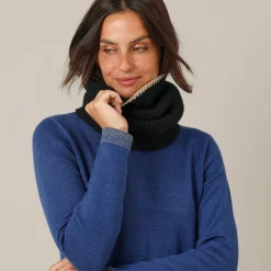 Accessoires En Juwelen<Blancheporte Halsketting, glanzende details in breiwerk zwart