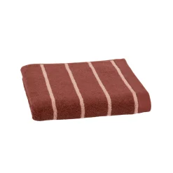 Badhanddoek<Blancheporte Handdoek, gestreepte badstof 500 g/m² rood / wit