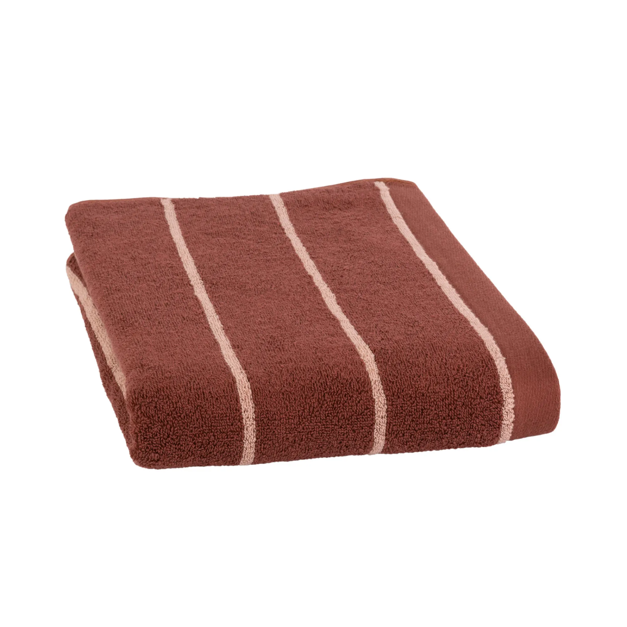 Badhanddoek<Blancheporte Handdoek, gestreepte badstof 500 g/m² rood / wit