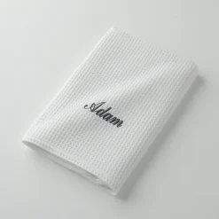 Badhanddoek<Blancheporte Handdoek in bijenraattricot Colombine®, personaliseerbaar - 240 g/m2 wit