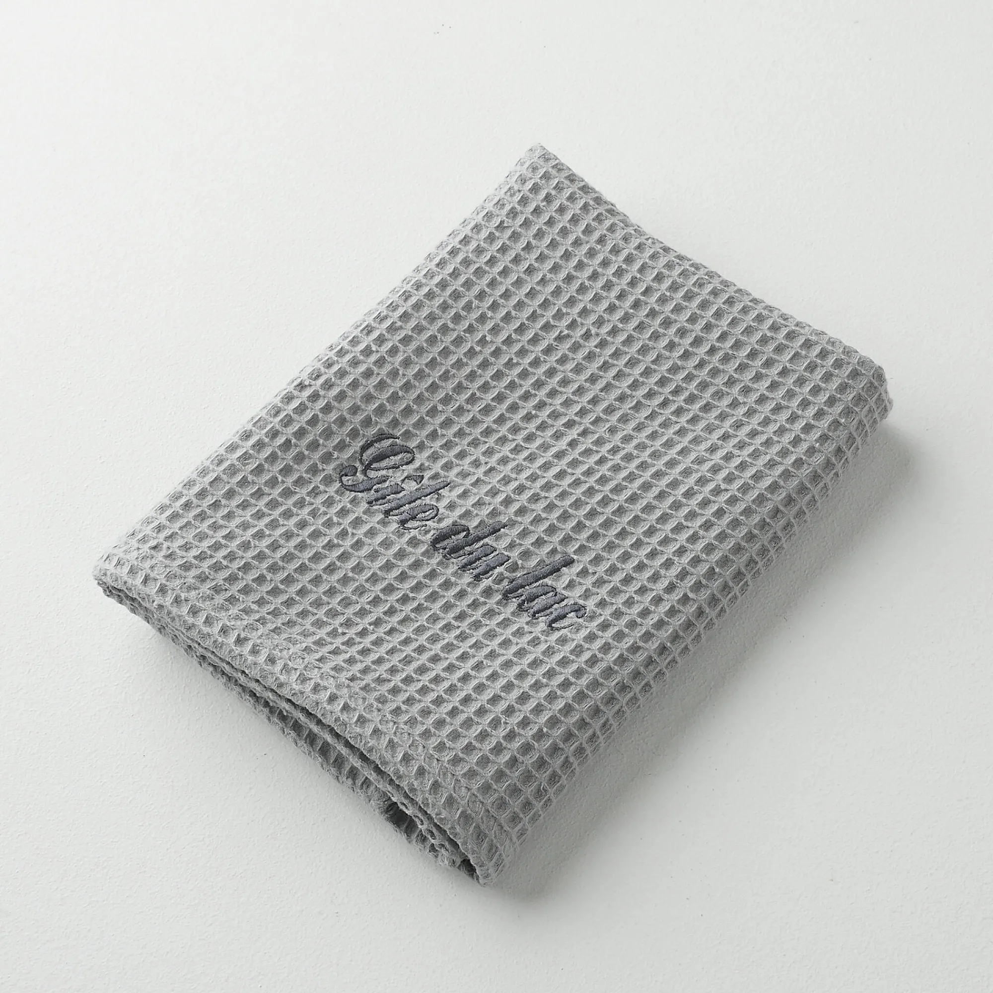 Badhanddoek<Blancheporte Handdoek in bijenraattricot Colombine®, personaliseerbaar - 240 g/m2 grijs