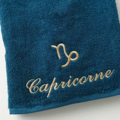 Badhanddoek<Blancheporte Handdoeken met "Capricorne" borduursel - 420 g/m2 pauwblauw