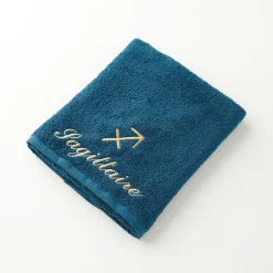 Badhanddoek<Blancheporte Handdoeken met "Sagittaire" borduursel - 420 g/m2 pauwblauw