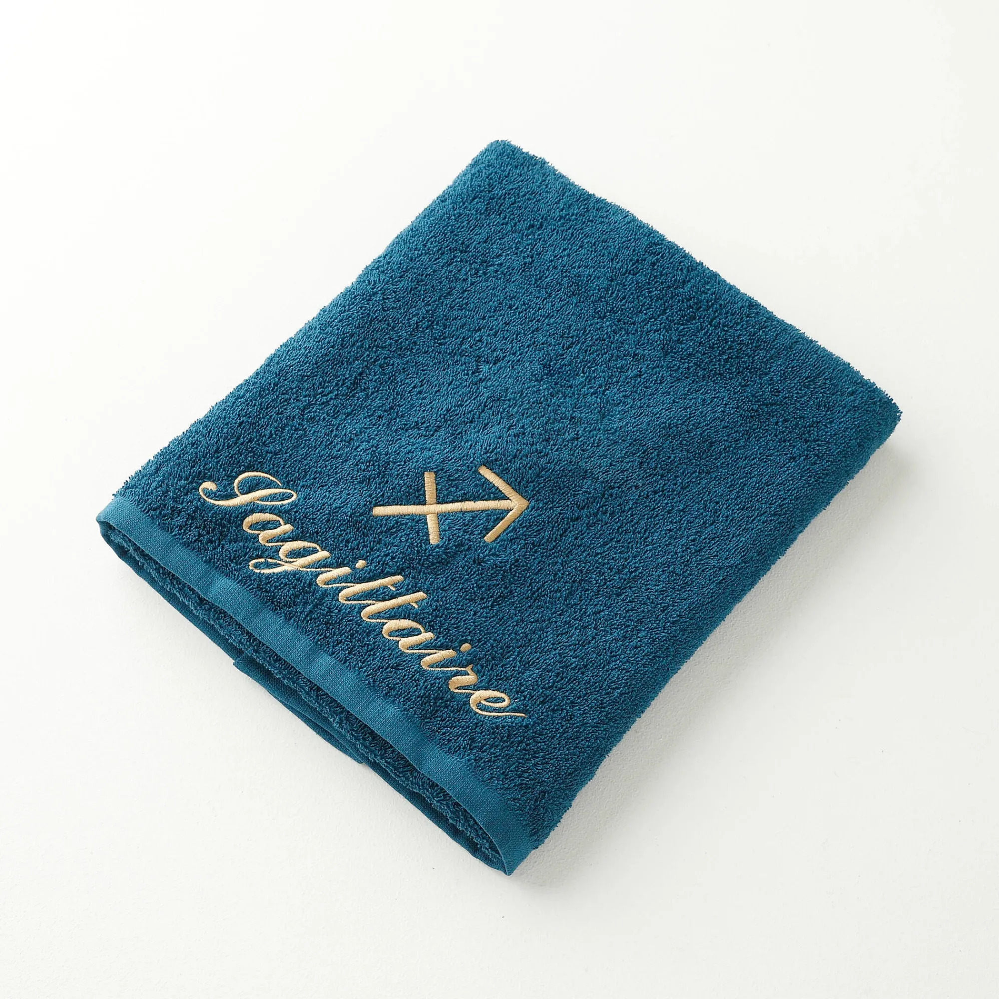 Badhanddoek<Blancheporte Handdoeken met "Sagittaire" borduursel - 420 g/m2 pauwblauw