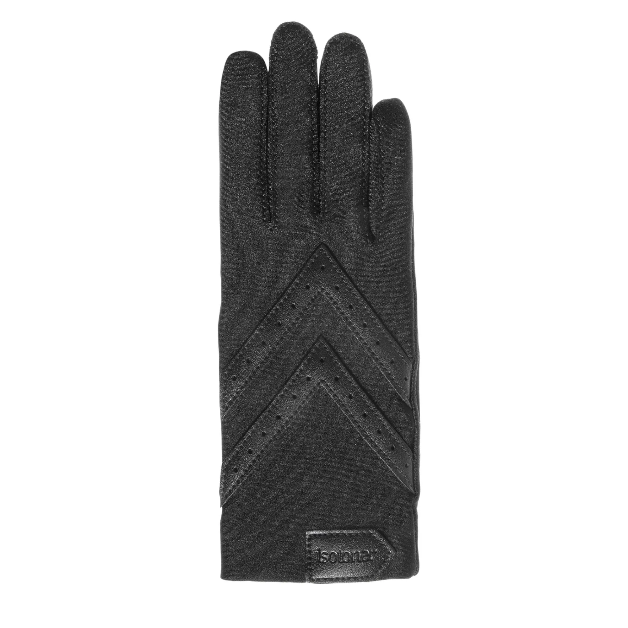 Accessoires En Juwelen<Isotoner Handschoenen met visgraatmotief voor touchscreen, in rekbaar en gerecycleerd materiaal zwart