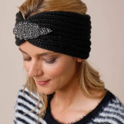 Accessoires En Juwelen<Blancheporte Headband in tricot met juweel zwart