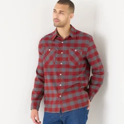 T-Shirt, Hemd En Polo<Blancheporte Hemd in flanel met Schotse ruiten bordeaux / grijs