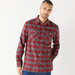 T-Shirt, Hemd En Polo<Blancheporte Hemd in flanel met Schotse ruiten bordeaux / grijs