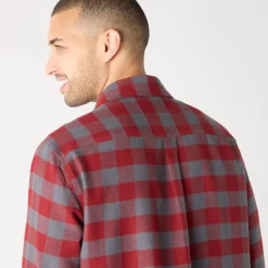 T-Shirt, Hemd En Polo<Blancheporte Hemd in flanel met Schotse ruiten bordeaux / grijs