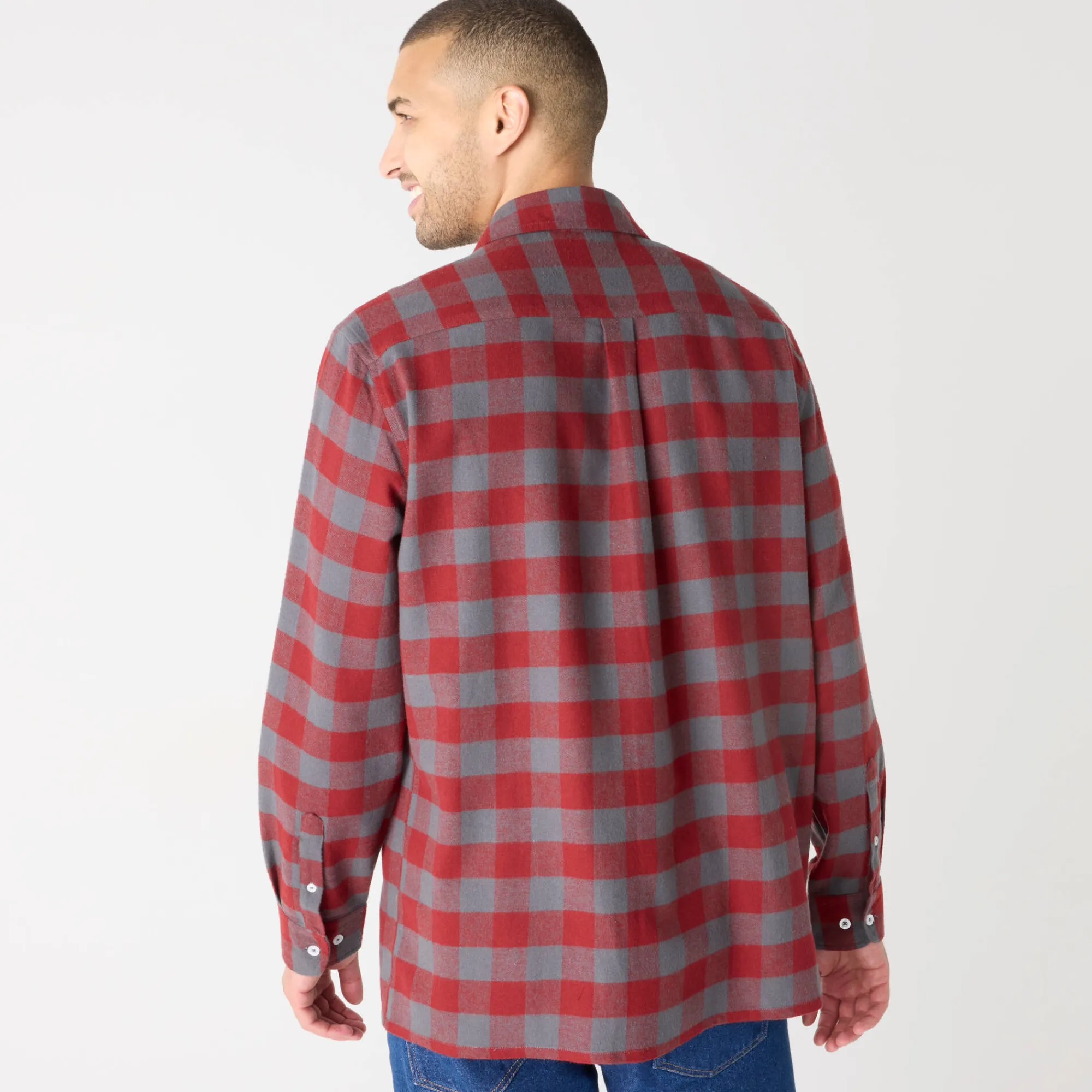 T-Shirt, Hemd En Polo<Blancheporte Hemd in flanel met Schotse ruiten bordeaux / grijs