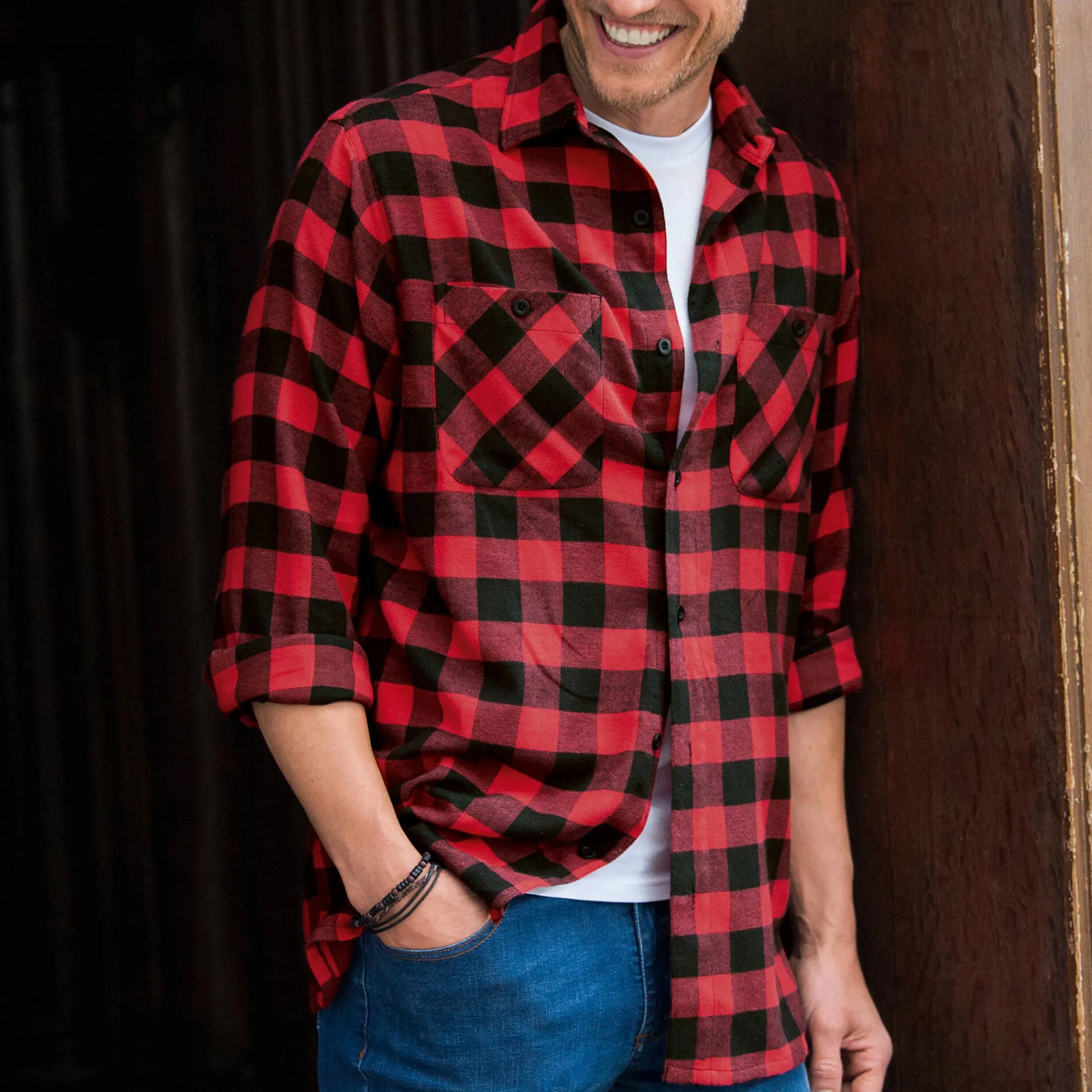 T-Shirt, Hemd En Polo<Blancheporte Hemd in flanel met Schotse ruiten rood / zwart