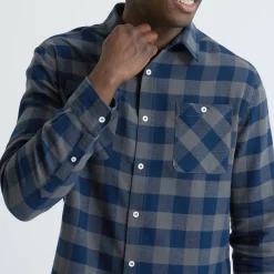 T-Shirt, Hemd En Polo<Blancheporte Hemd in flanel met Schotse ruiten marine / grijs