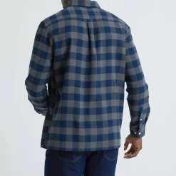 T-Shirt, Hemd En Polo<Blancheporte Hemd in flanel met Schotse ruiten marine / grijs