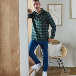 T-Shirt, Hemd En Polo<Blancheporte Hemd in flanel met Schotse ruiten groen / grijs