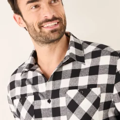 T-Shirt, Hemd En Polo<Blancheporte Hemd in flanel met Schotse ruiten wit / zwart